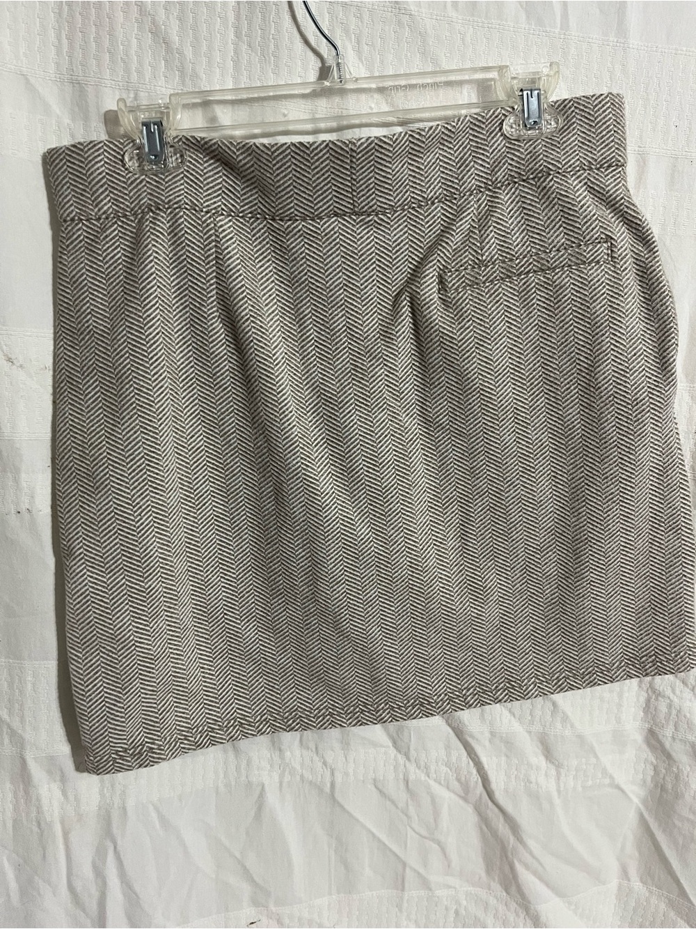 Chevron Mini Skirt in Beige - Classic Neutral Style - Picture 3 of 3